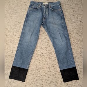 Vintage GAP Straight Leg Jeans With Black Suede Detail